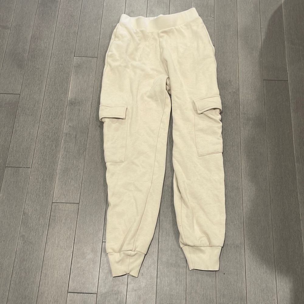 Beige cargo sweatpants